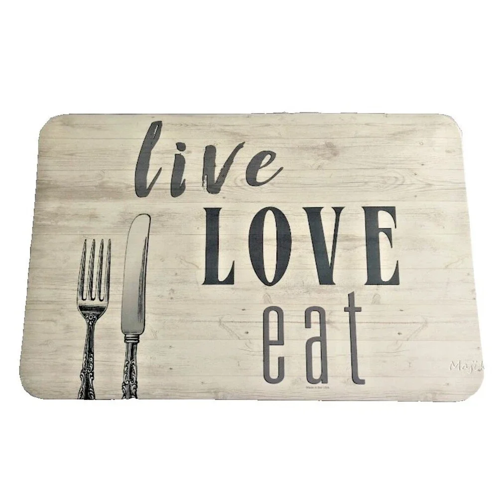Live Love Eat Vinyl Placemats Wipe Clean 17x11